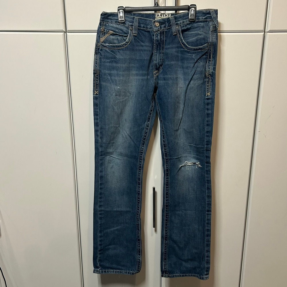 Ariat M5 Boundary Straight Leg Jeans Mens 35x36 Gulch Wash Denim Blue 10014010